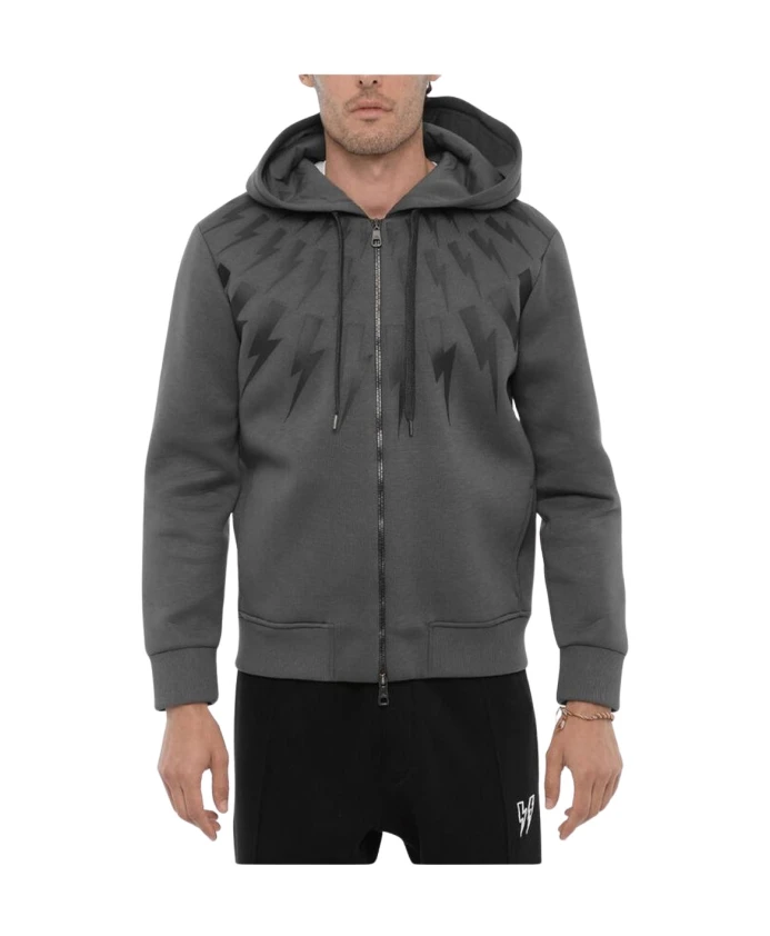 

Мужская толстовка на молнии серого цвета Neil Barrett, серый
