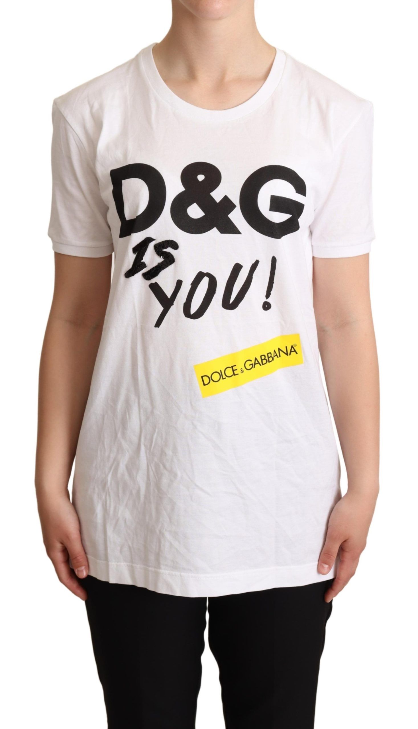 

Шикарная белая футболка с декором Dolce & Gabbana