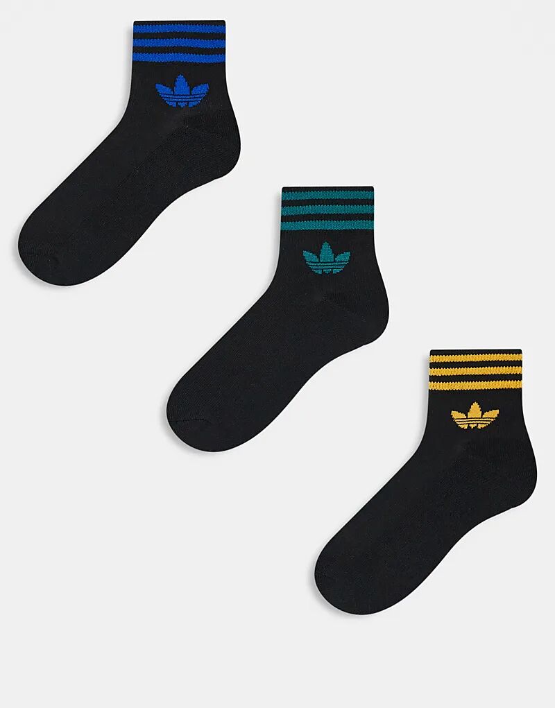 

adidas Originals – Носки черного, бирюзового, желтого и синего цветов с логотипом-трилистником