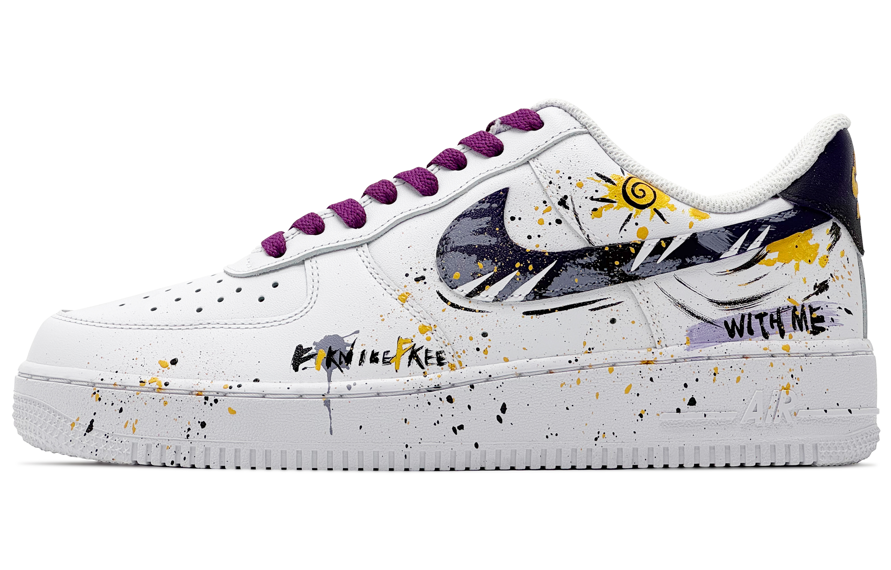 

Nike Кроссовки Air Force 1 Low Top для скейтбординга, мужские, белые, фиолетовые