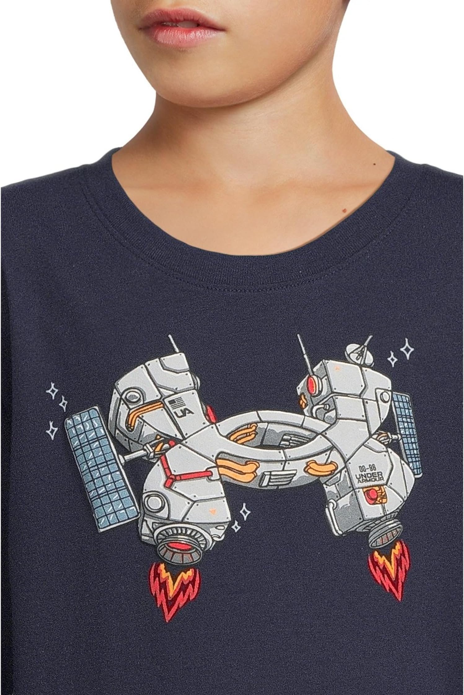 Футболка с логотипом Satellite Tech с длинным рукавом Under Armour Kids, Midnight Navy — фото 3