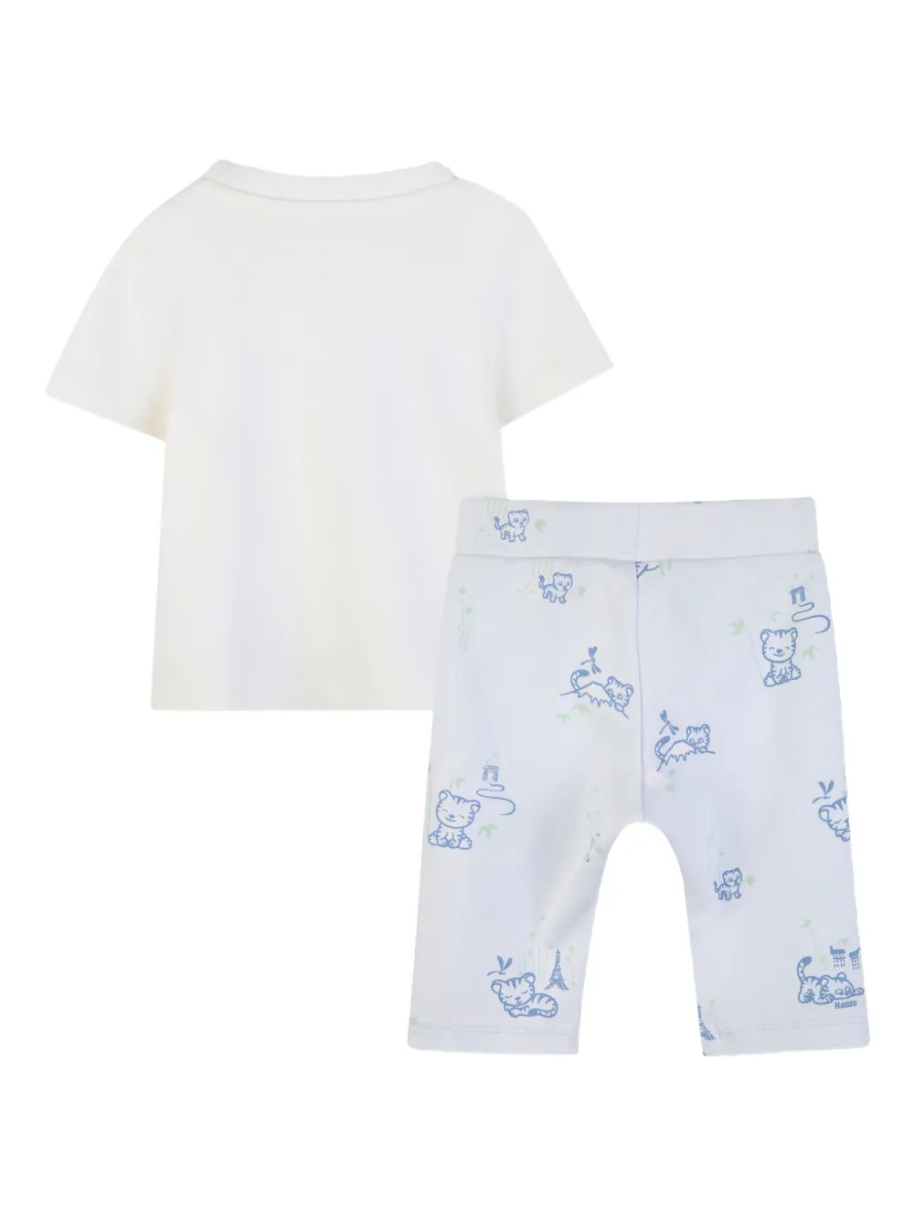 Комплект из футболки и брюк Kenzo Kids, белый — фото 2