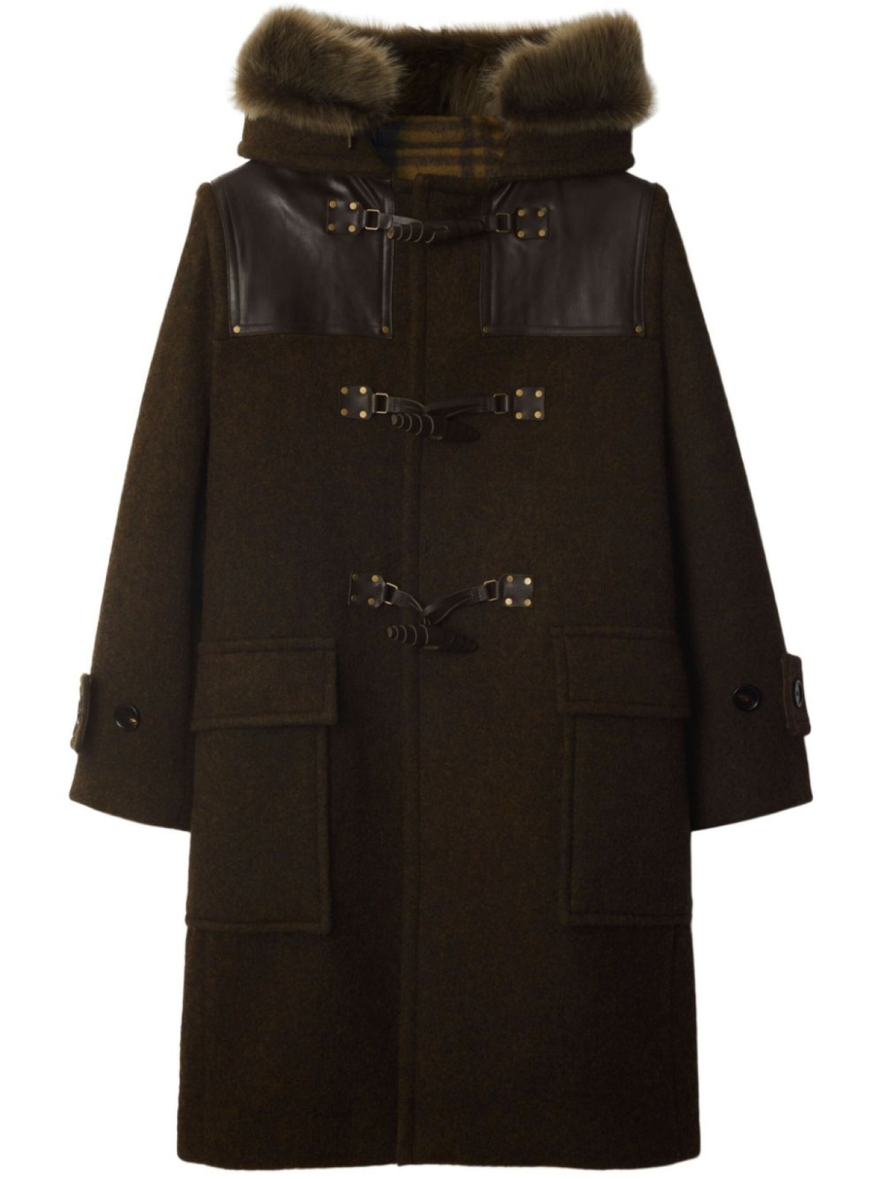 

Шерстяное дафлкот Burberry, коричневый