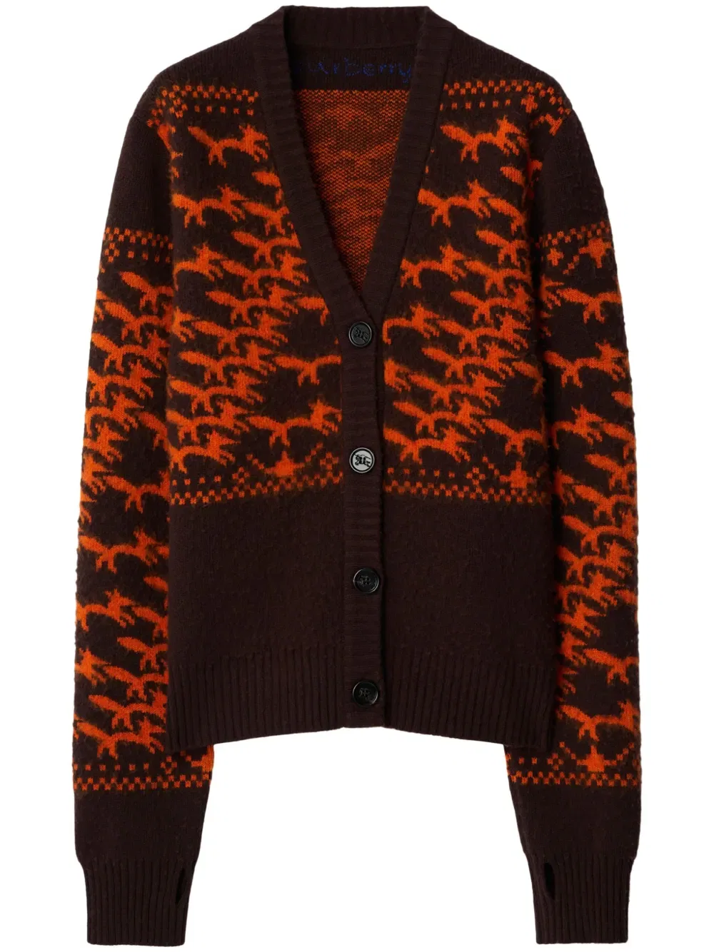 Кардиган Burberry из лисьей шерсти, коричневый