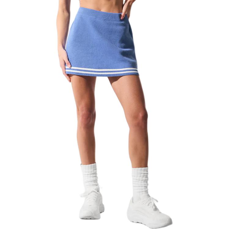 

Повседневная короткая юбка женская Alo Yoga, синий/белый