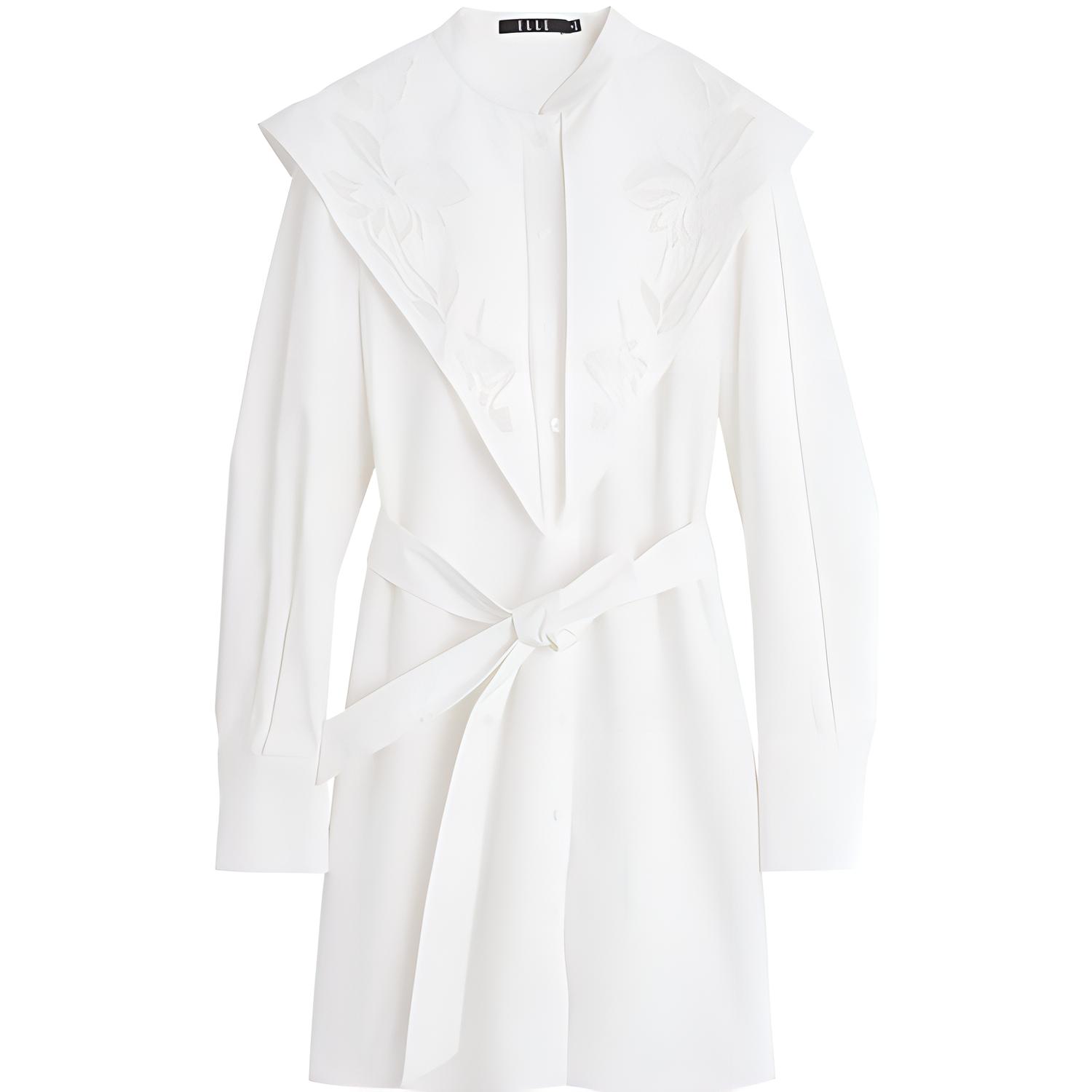 

ELLE Длинная юбка с длинными рукавами для женщин, зимняя, белая