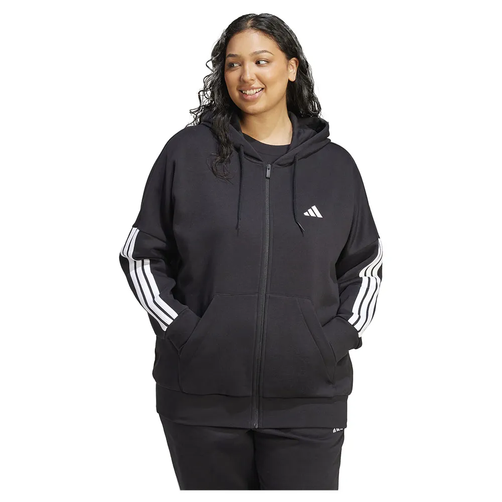 

Толстовка adidas Essentials 3 Stripes Fleece Plus full zip, черный