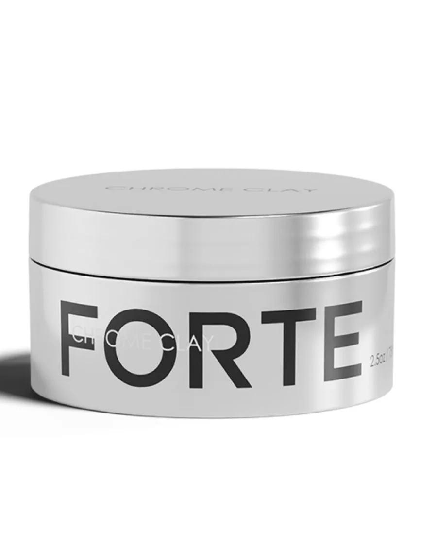 Chrome Clay - Глина для укладки волос с сильной фиксацией и матовым финишем, 70 г Forte Series, серый