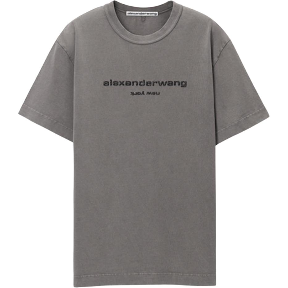 

Футболка с принтом логотипа Alexander Wang, цвет вымытый гранит