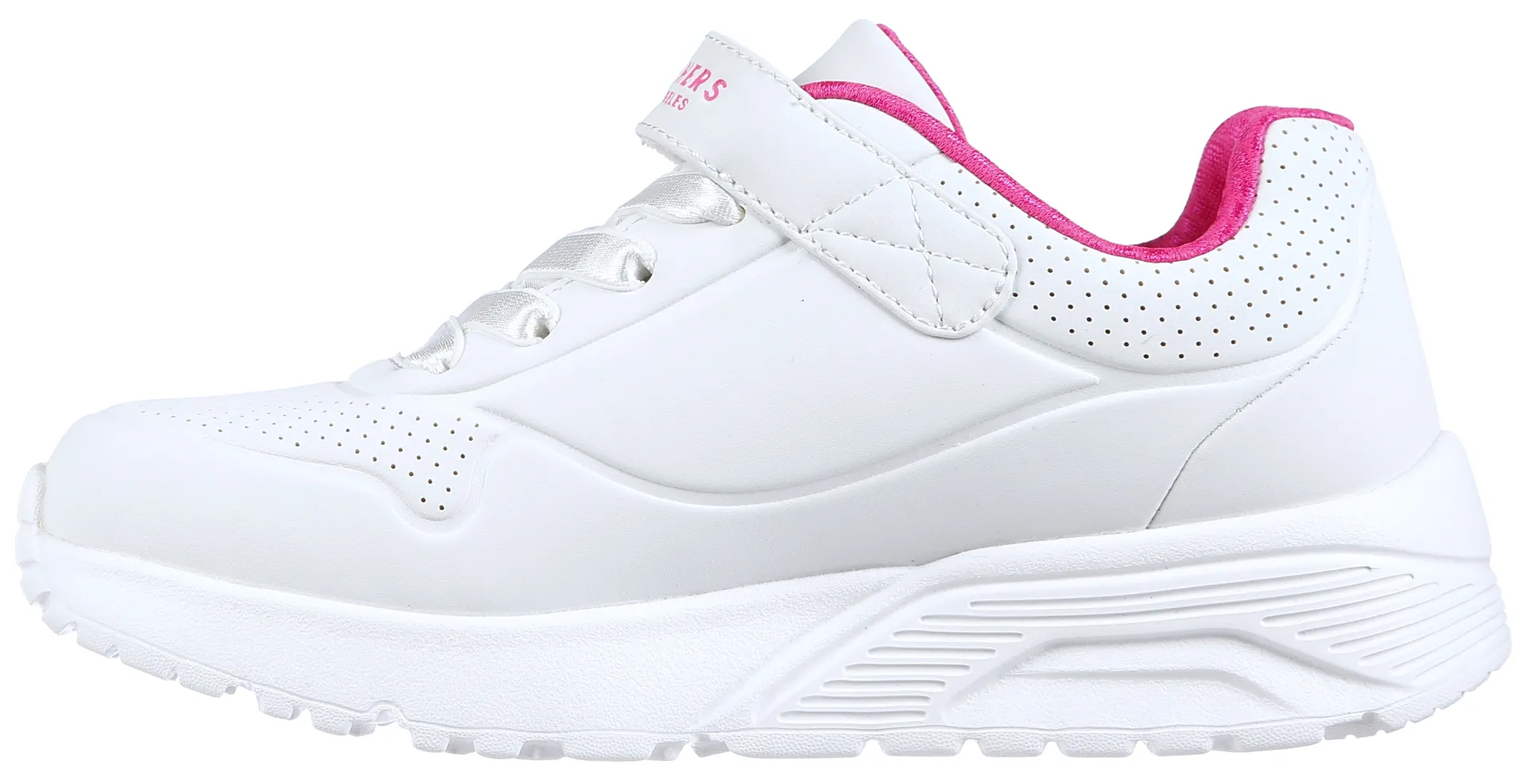 Детские кроссовки Skechers "UNO LITE", кроссовки на платформе, кроссовки в стиле ретро, ​​монохромная обувь на липучке Skechers Kids, белый — фото 4