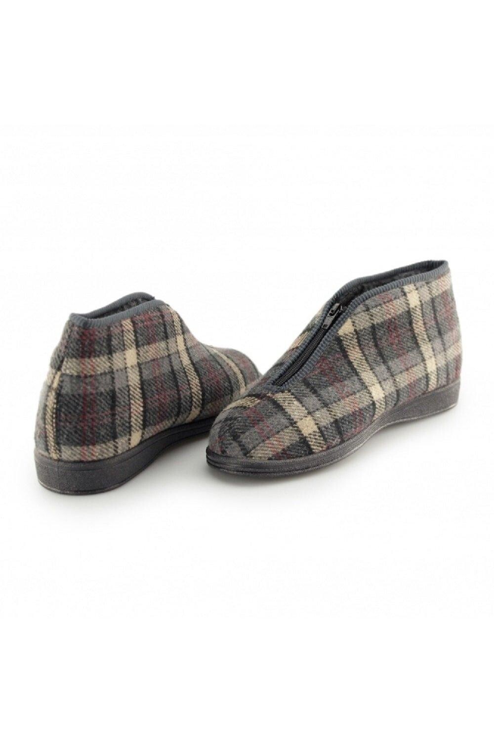 Теплые тапочки в клетку Jed II на молнии Sleepers, серый — фото 3