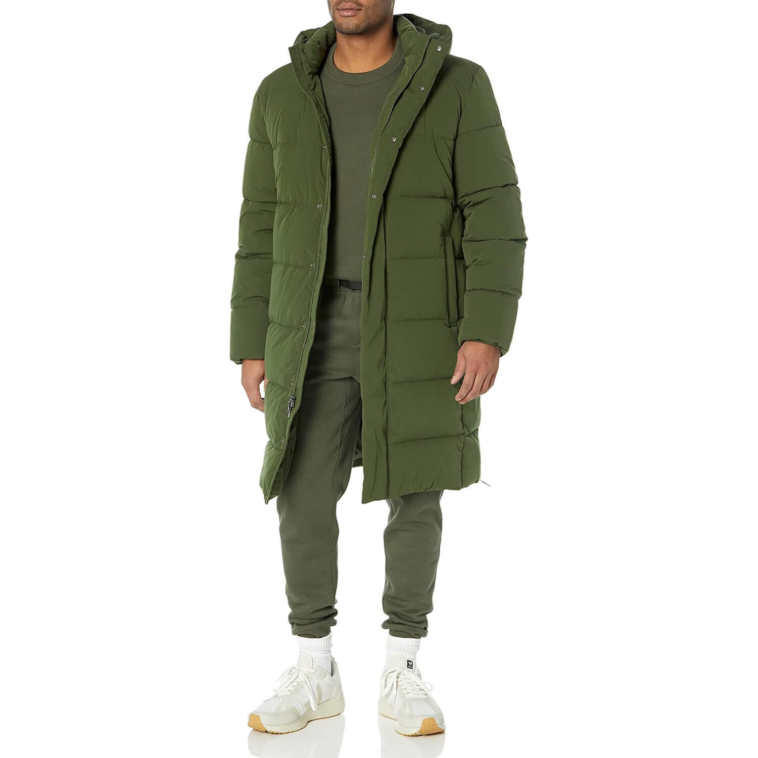 

Куртка Amazon Essentials Recycled Polyester Hooded Long, темно-оливковый