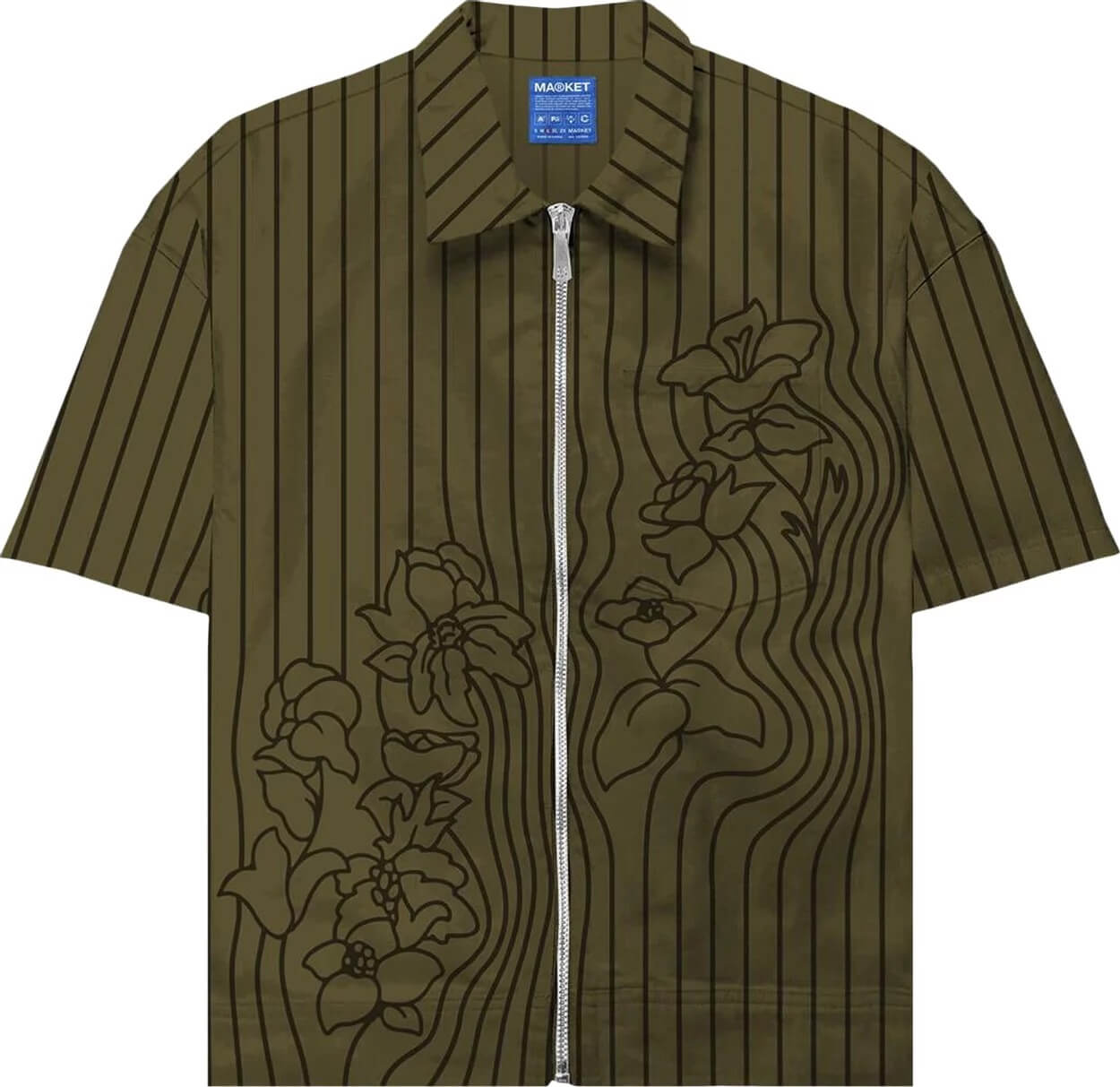 

Рубашка Market Flowerbed Full Zip Work, оливковый