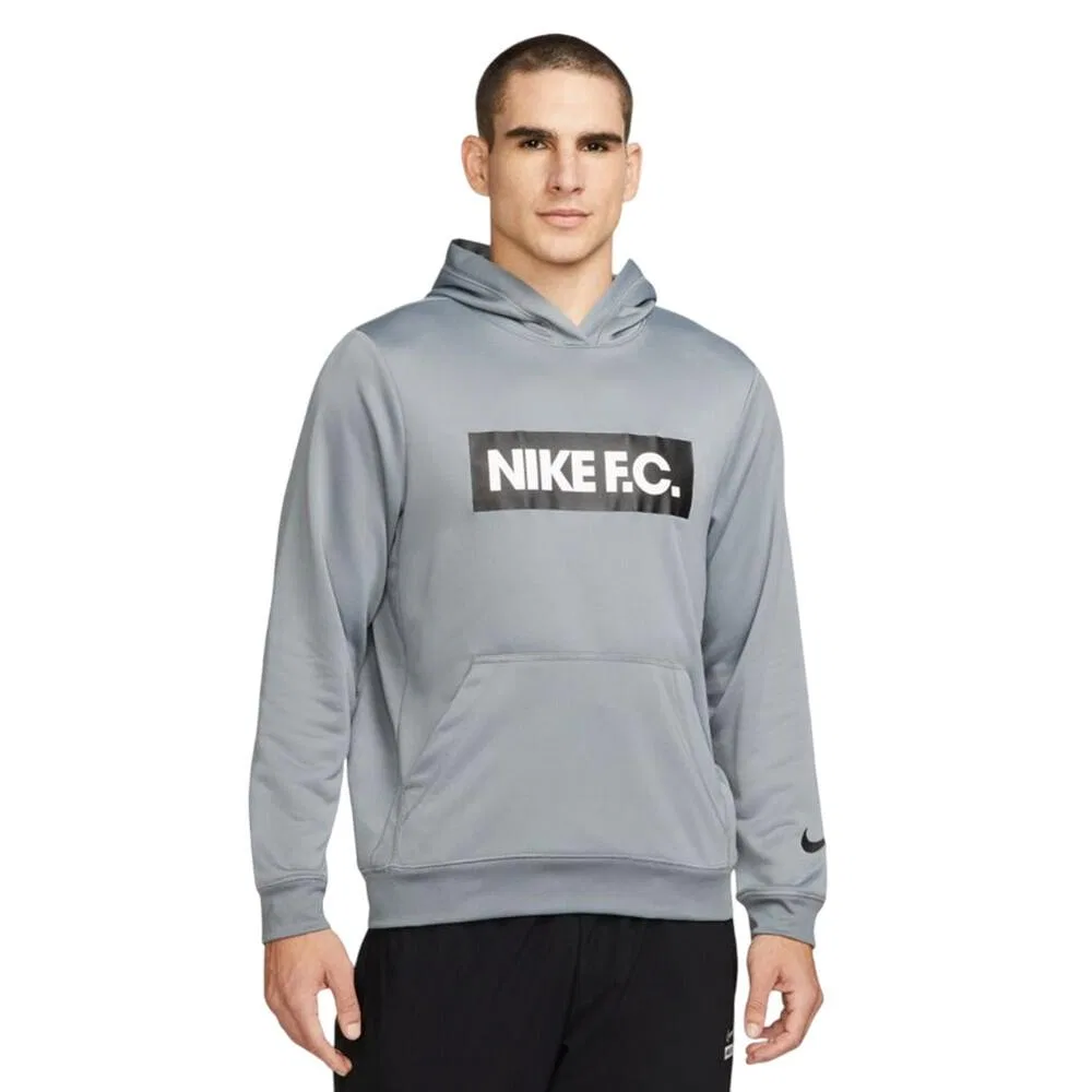 Мужское худи с капюшоном DF FC Libero Nike, Grau Silber