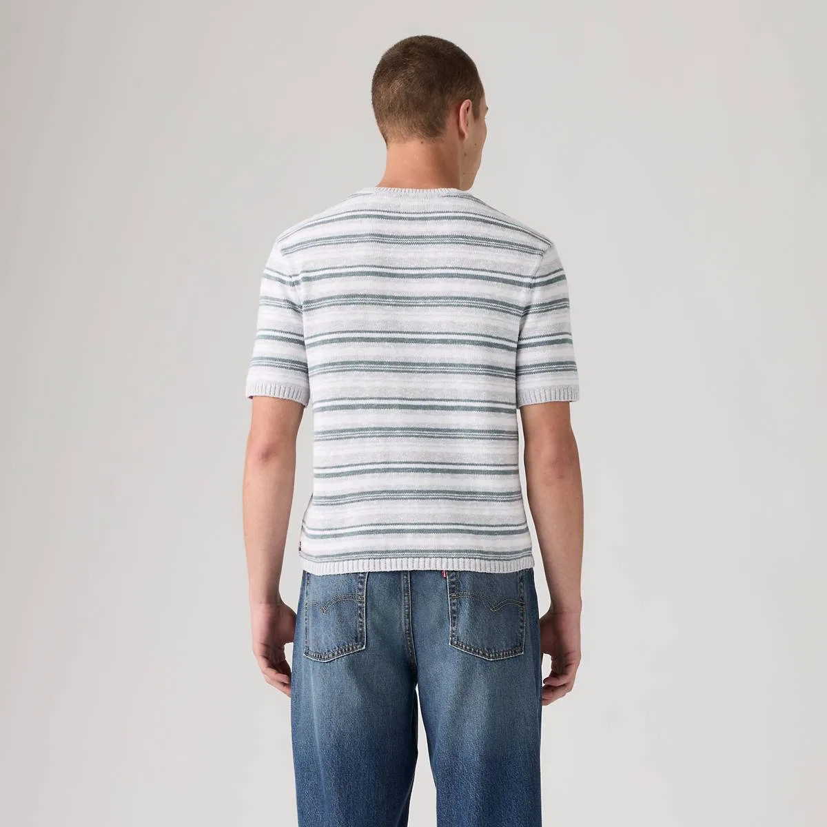 Вязаный свитер-рубашка Stinson Levi's, Cardinal Stripe Light Grey Heather - Grey — фото 4