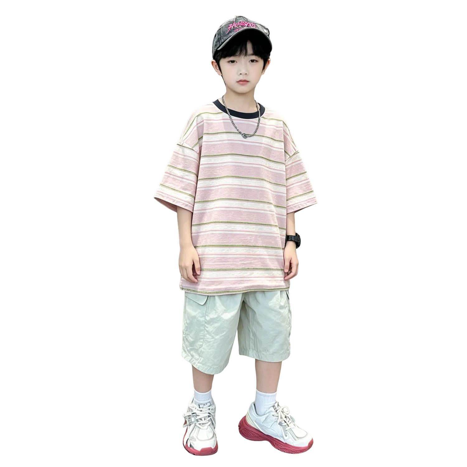 Детский комплект из футболки с коротким рукавом и шорт Lanza, Pink