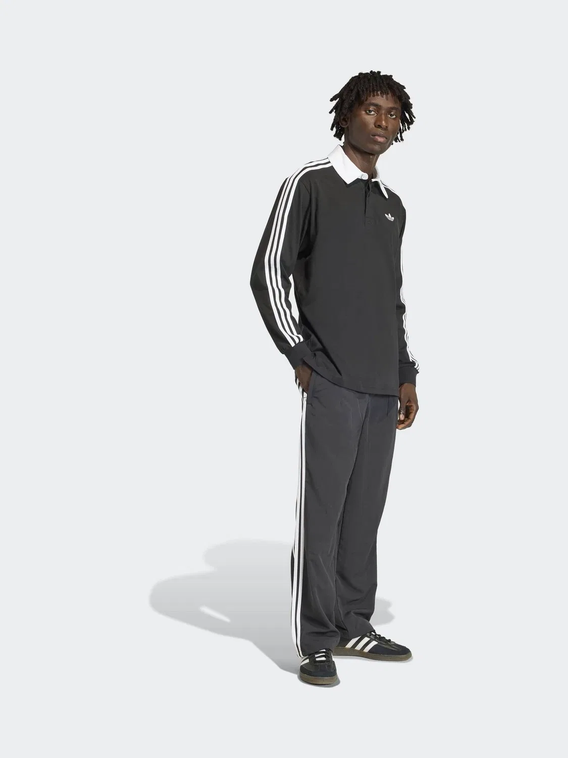 Футболка поло с длинным рукавом Rugby adidas Originals, черный — фото 3