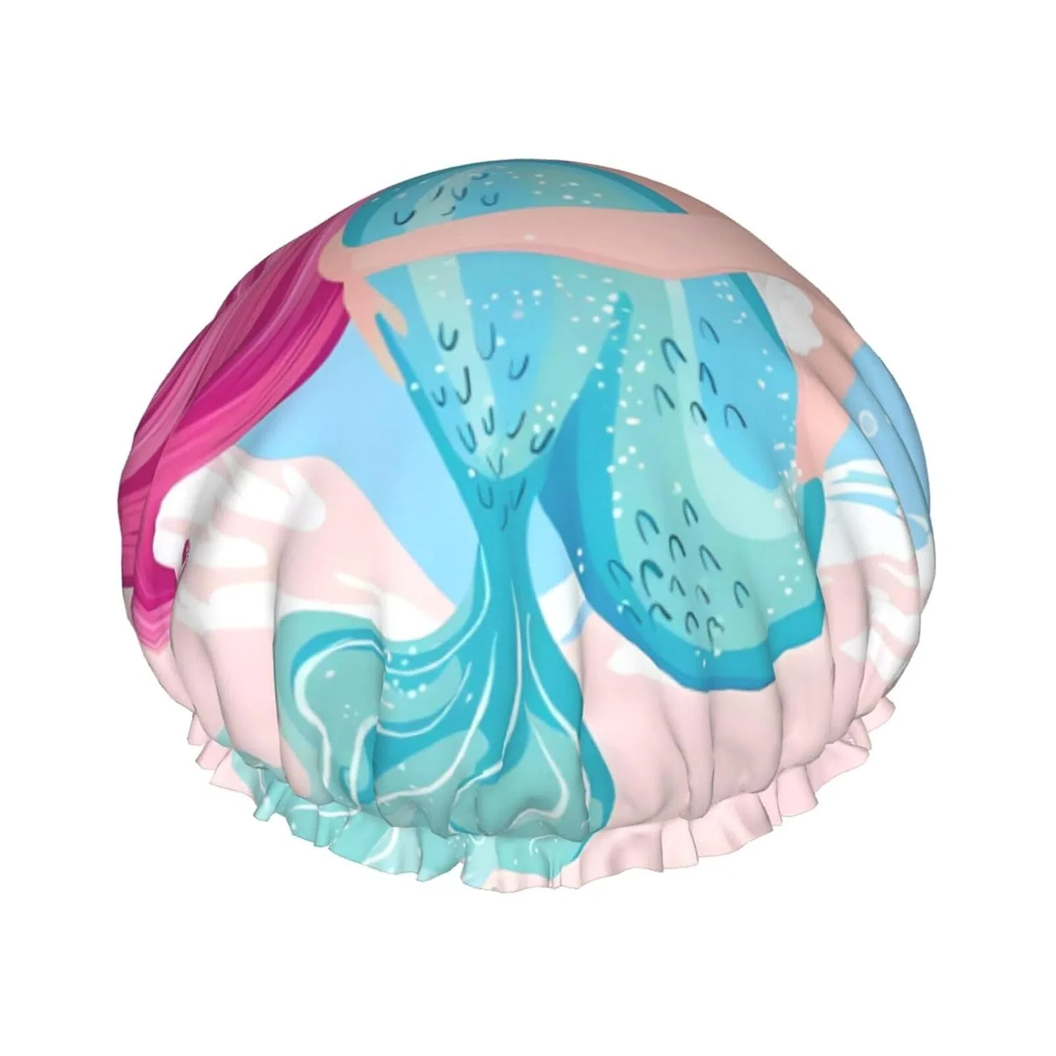 Шапочка для душа с принтом русалки, LGHHGY, Mermaid Turquoise