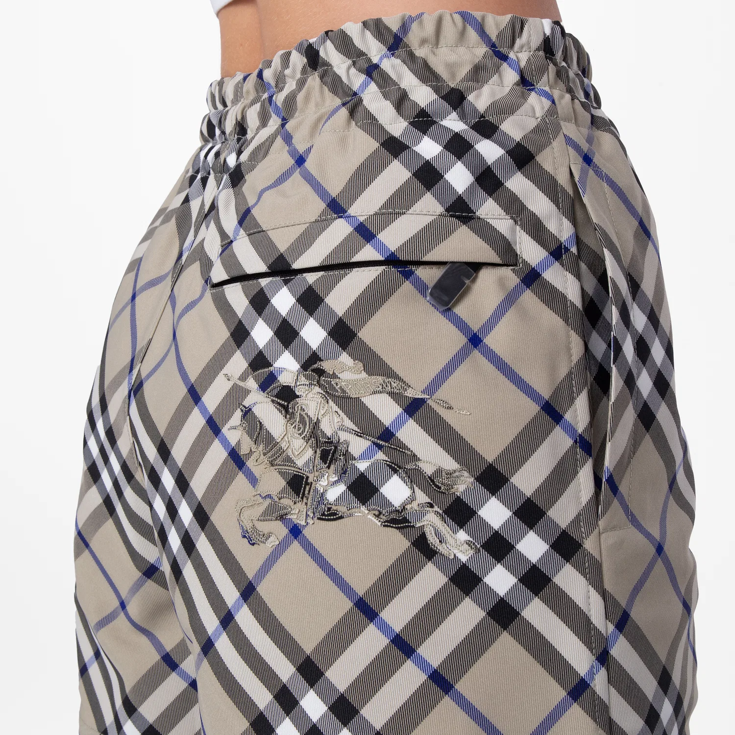 Шорты хлопковые с принтом Equestrian Knight Check Cotton Shorts Burberry, Lichen Ip Check — фото 2