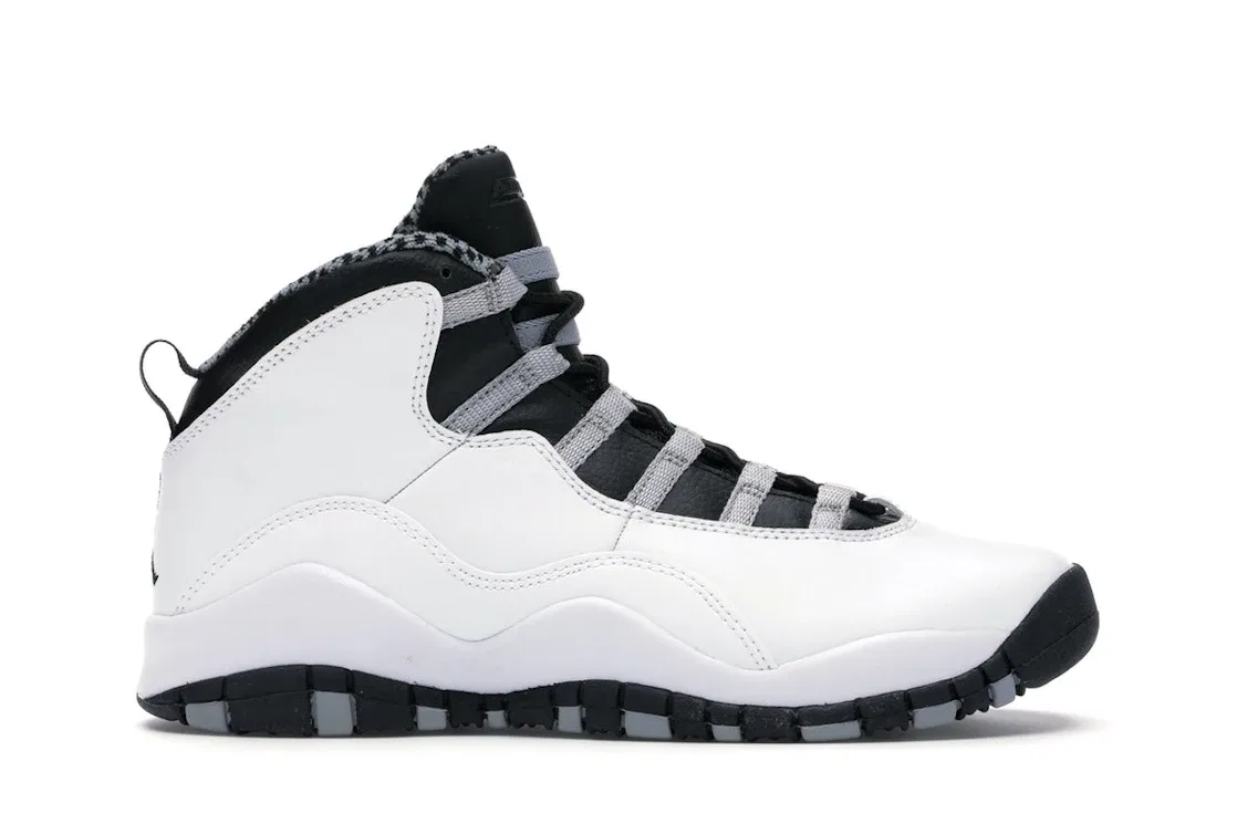 Детские кроссовки Lifestyle Jordan 10 Retro, White/Black-Light Stl Grey-Varsityy Red