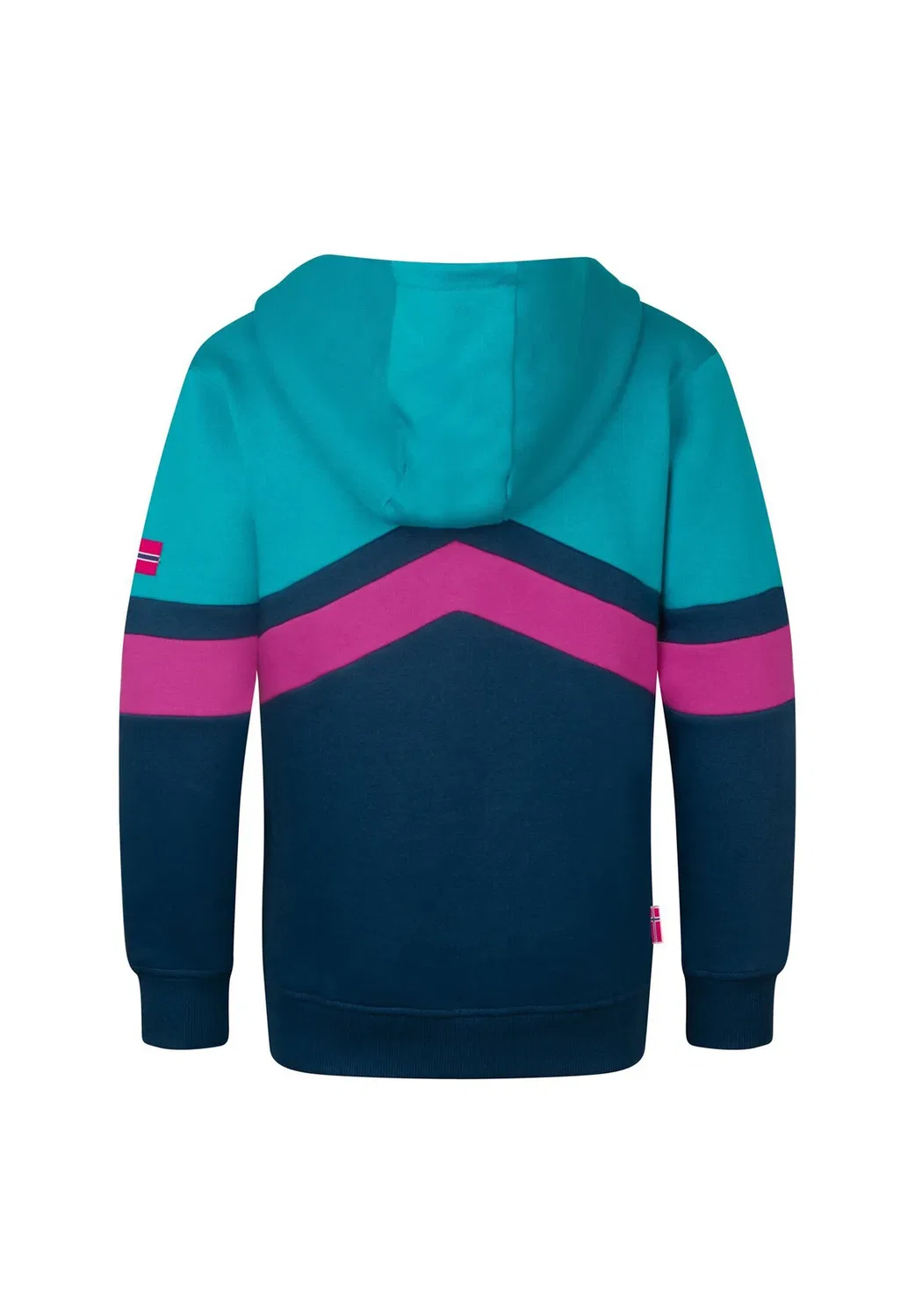 Детская куртка Flekkefjord - толстовка на молнии Trollkids, Madeira Blue/Dark Turquoise/Bright Berry — фото 2