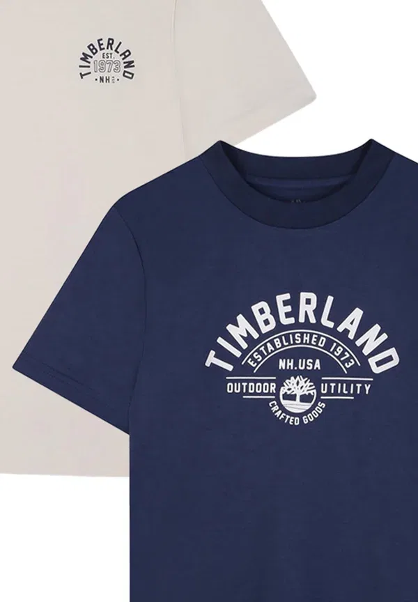 Комплект из 2 футболок с принтом Print T-shirt Timberland, Blu/Bianco, белый/синий — фото 3