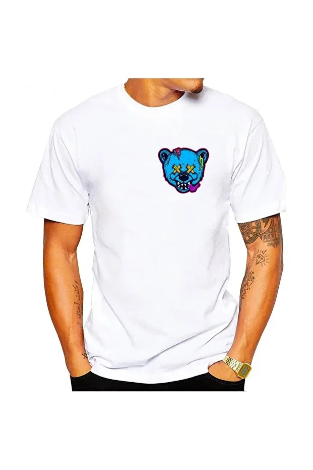 Детская футболка с принтом Teddy Zombie Bear Scubapromoturkey, White2