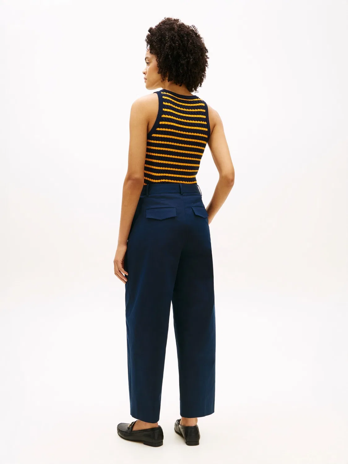 Брюки чинос, barrel leg Tommy Hilfiger, синие — фото 3