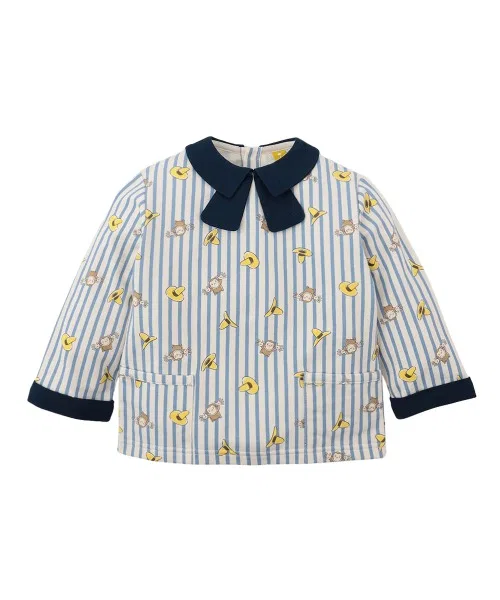 Детский комплект из жакета и брюк с принтом Curious George, moimoln, Navy — фото 3