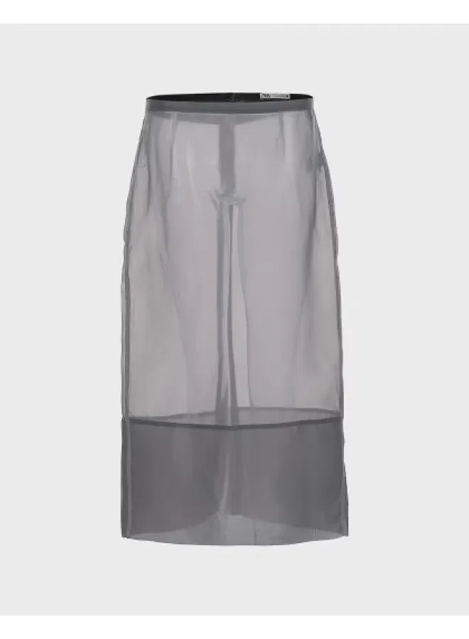 Юбка миди с разрезом Zara, темно-серый