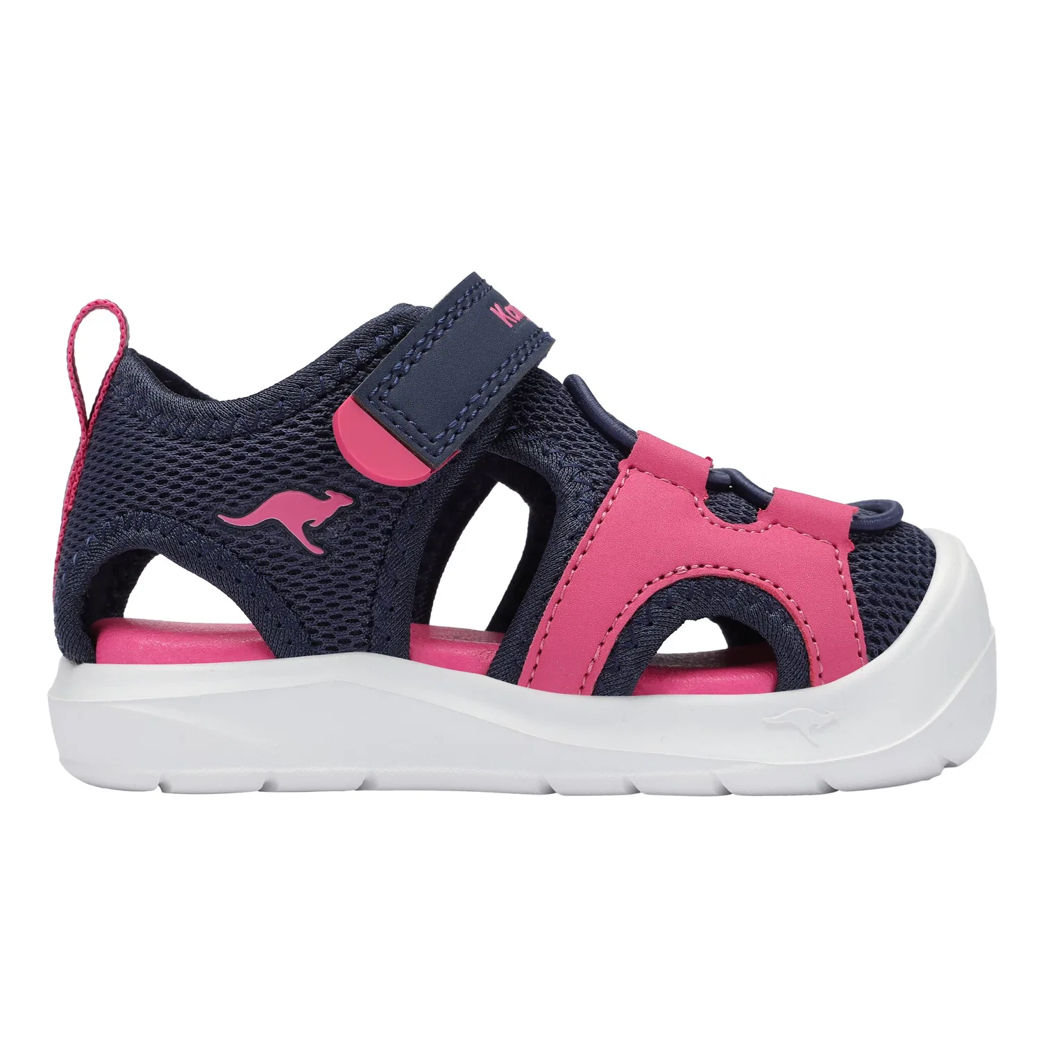 Детские сандалии с липучкой KangaROOS, Dark Navy/Daisy Pink — фото 2