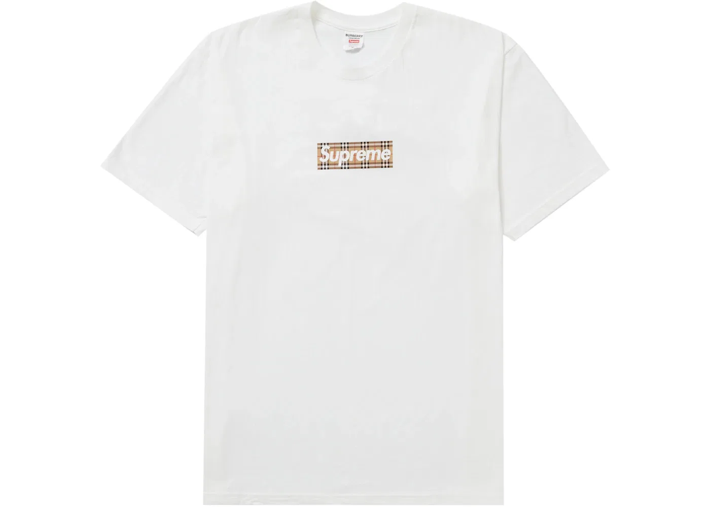 Мужская футболка с принтом Supreme Burberry Box Logo Tee Supreme, White