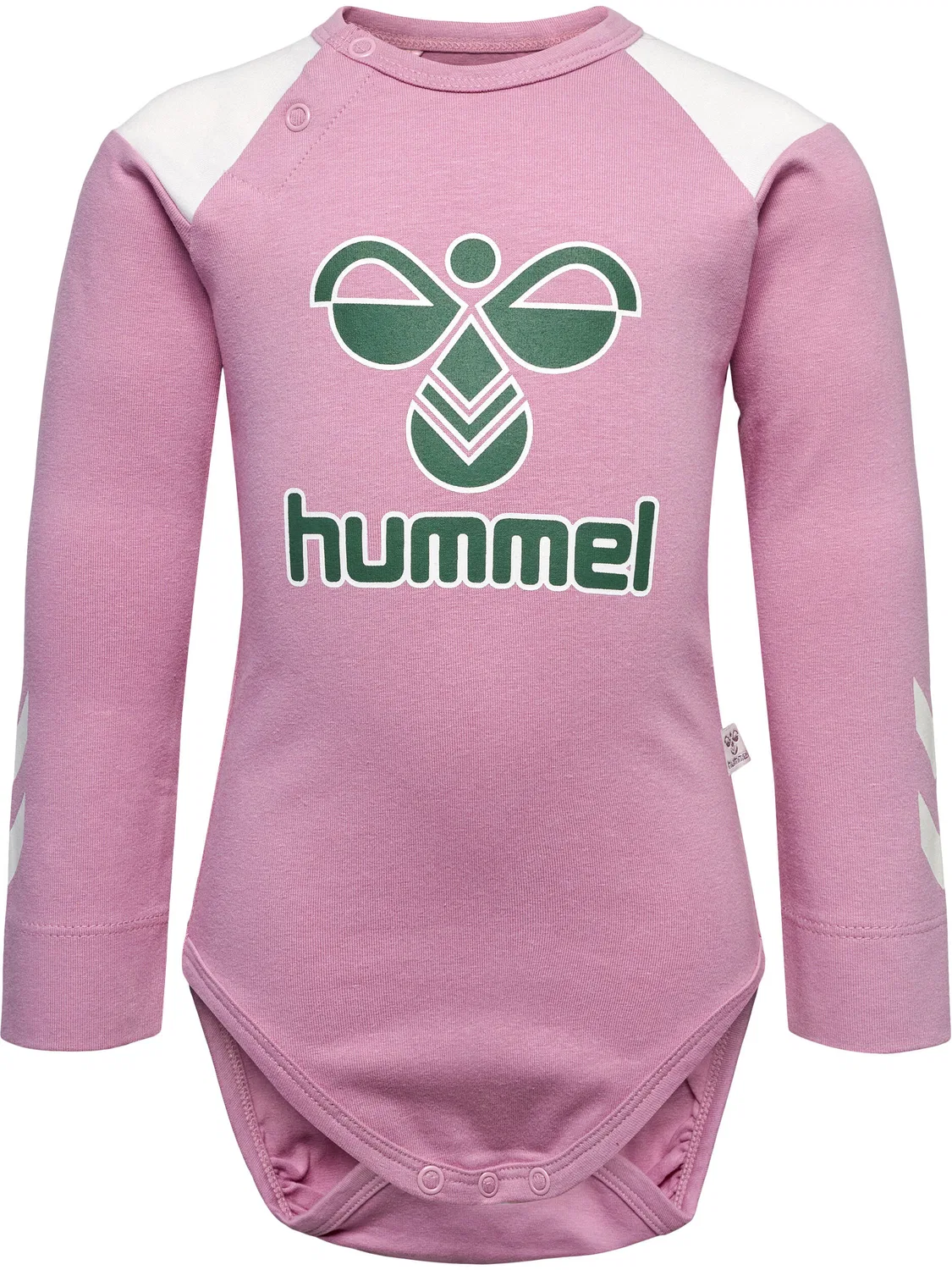 Детский хлопковый боди-комбинезон с длинным рукавом Hmldevon Hummel, Rosa Pastellrosa Bonbonrosa — фото 3