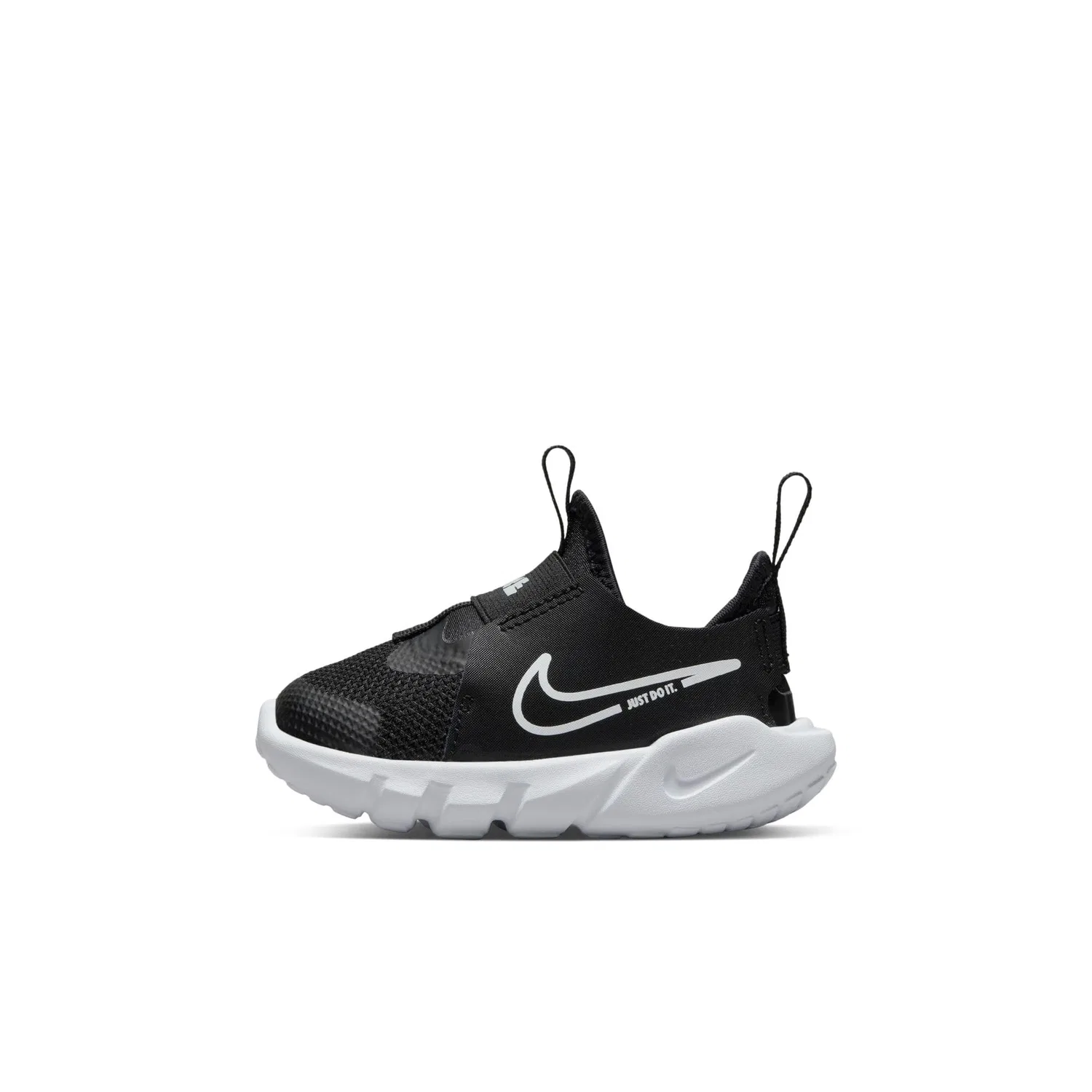 Детские кроссовки для мальчиков с эластичной шнуровкой Flex Runner 2 NIKE, Black Black White Photo Blue University Gold