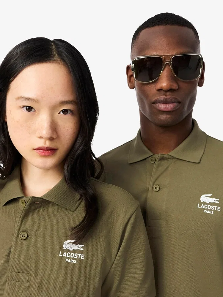 Футболка поло с мягким брендингом LACOSTE, Khaki — фото 2