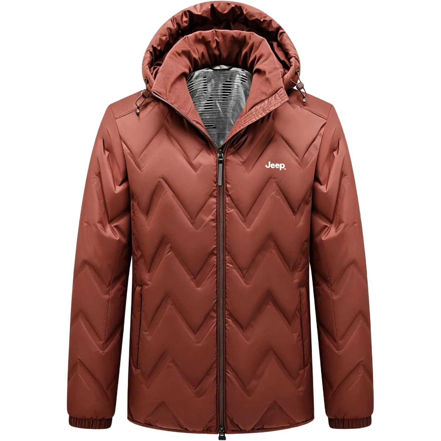 Детский пуховик с капюшоном, прямой крой, модель Leisure Collection, Jeep, Red Brown