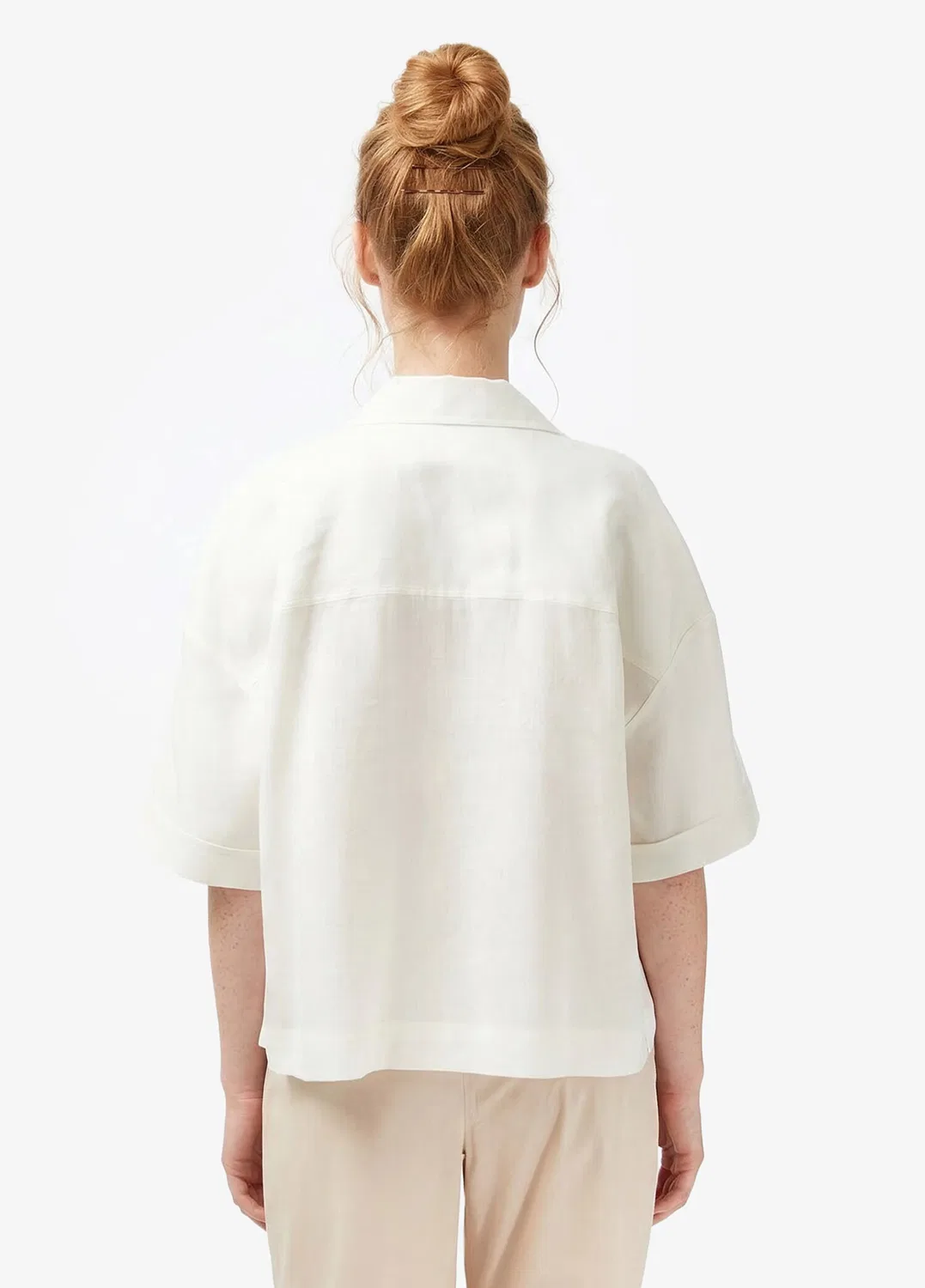 Блуза Lacoste Relaxed Fit Truvakar, кремовая — фото 3