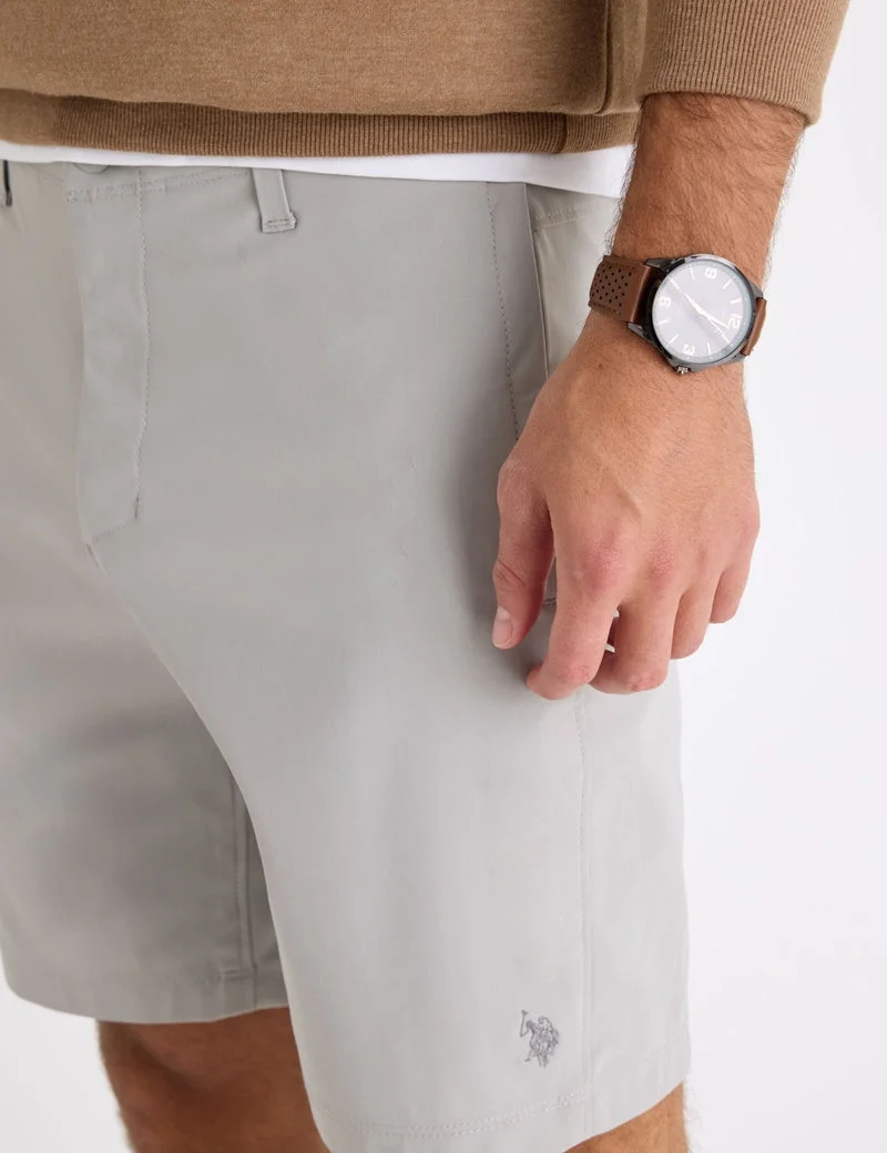 Мужские шорты U.S. Polo Assn. 9" Comfort Waist Tech, серый — фото 4