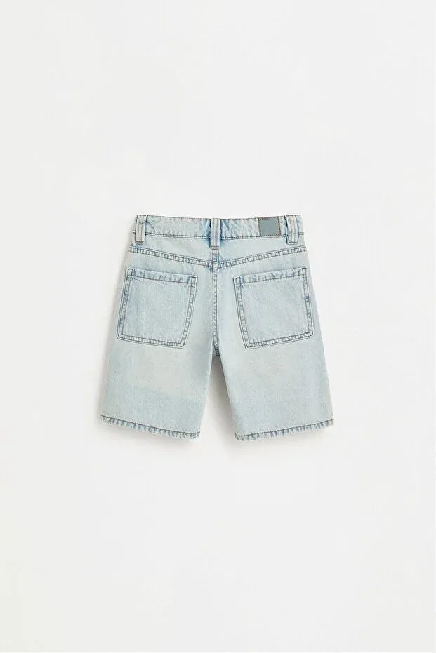 Детские шорты для мальчиков джинсовые Relaxed fit denim bermuda shorts Lefties, Sky Blue — фото 2