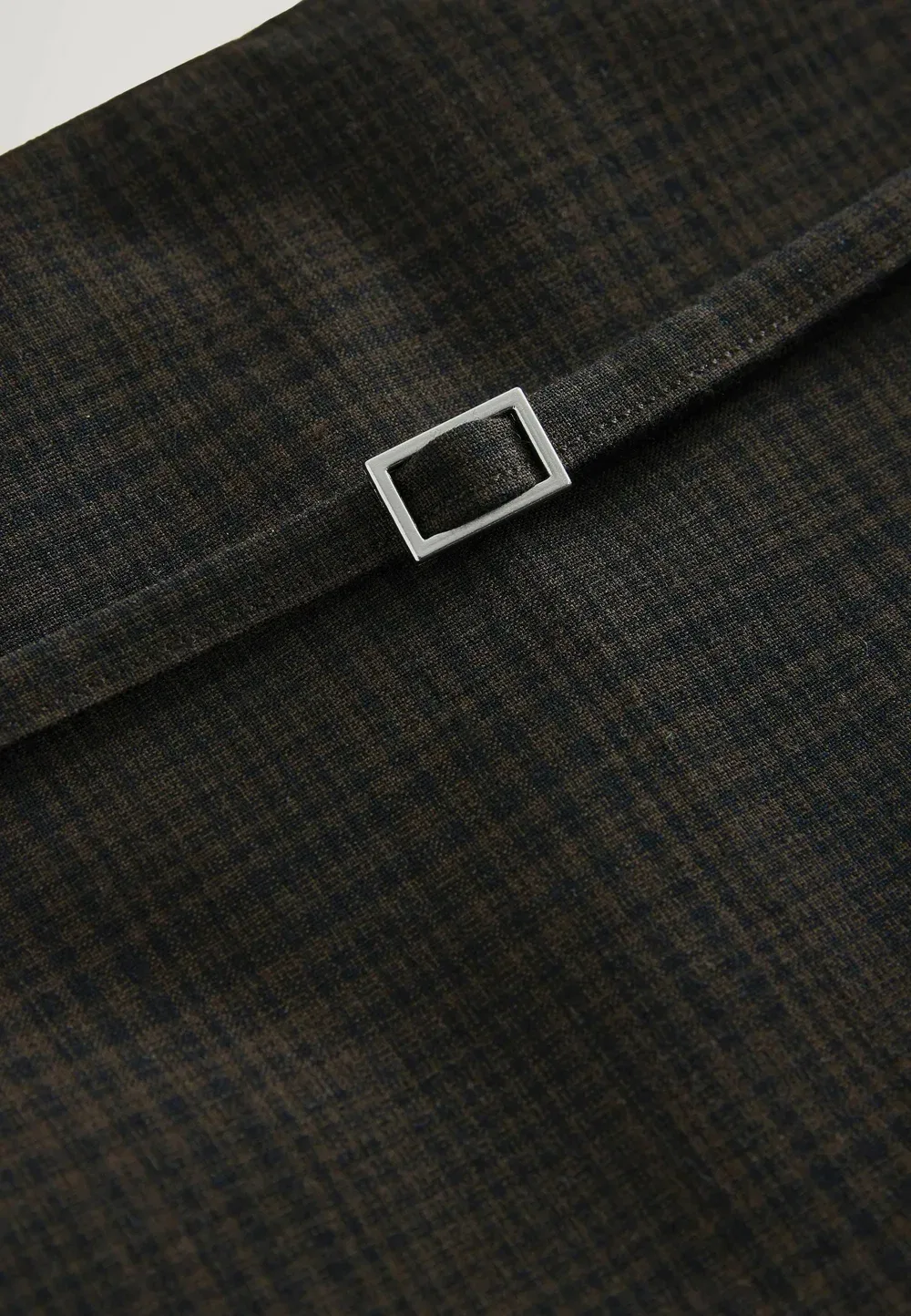 Стандартный крой - мини-шорты с поясом - мини-юбка Next, Chocolate Brown Check — фото 2