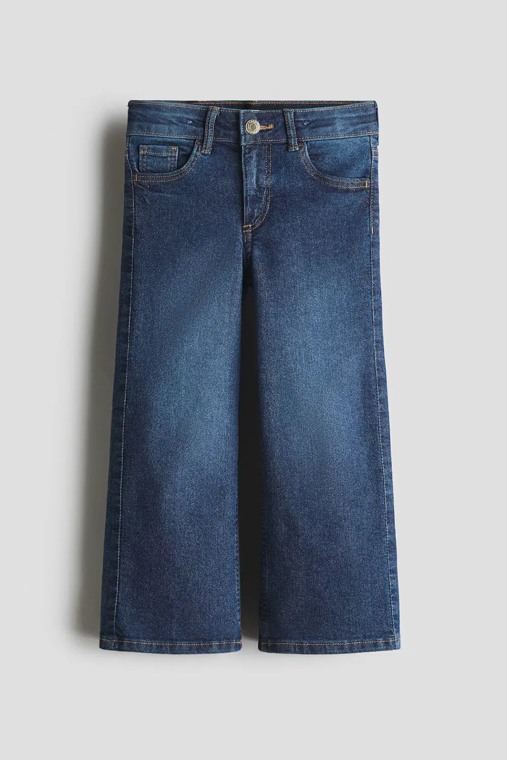 Джинсы с широкими штанинами из суперэластичной ткани H&M, Dunkles Denimblau