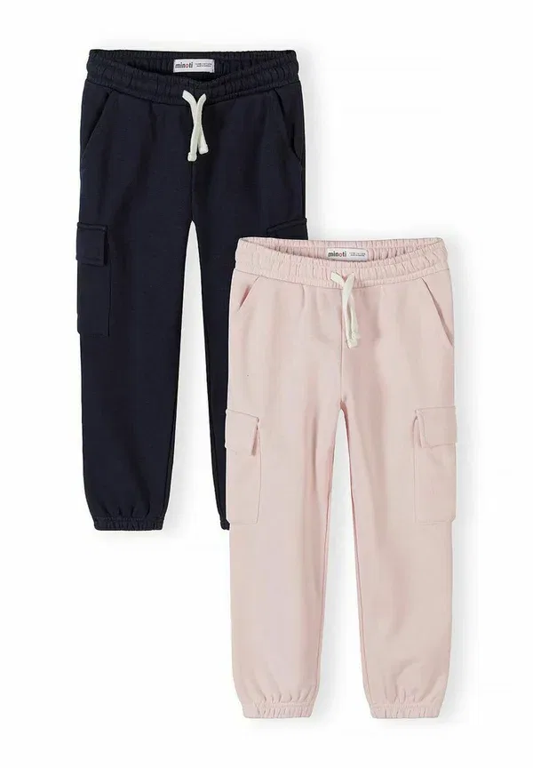 Брюки из хлопка и полиэстера, 2 шт., Cargo Trousers Minoti, Light Pink, Navy, темно-синий/светло-розовый