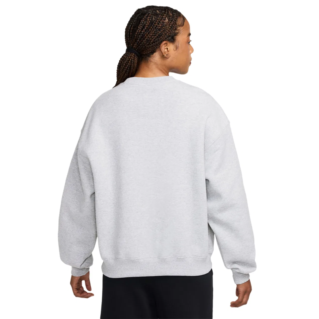 Женский флисовый свитшот Studio Fleece Oversized Nike, цвет Black/Birch Heather — фото 2