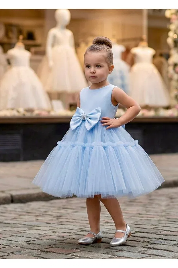 Детское платье для девочек с бантом Miaras Baby, Blue