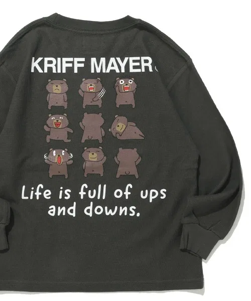 Детский лонгслив с принтом W Face Print Bear KRIFF MAYER Kid's Collection, Charcoal