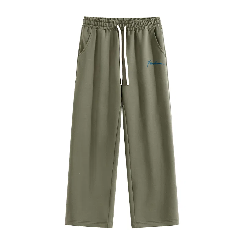Детские спортивные штаны из трикотажа Good Luck Comes Pants MINISO, Серо-Зеленый