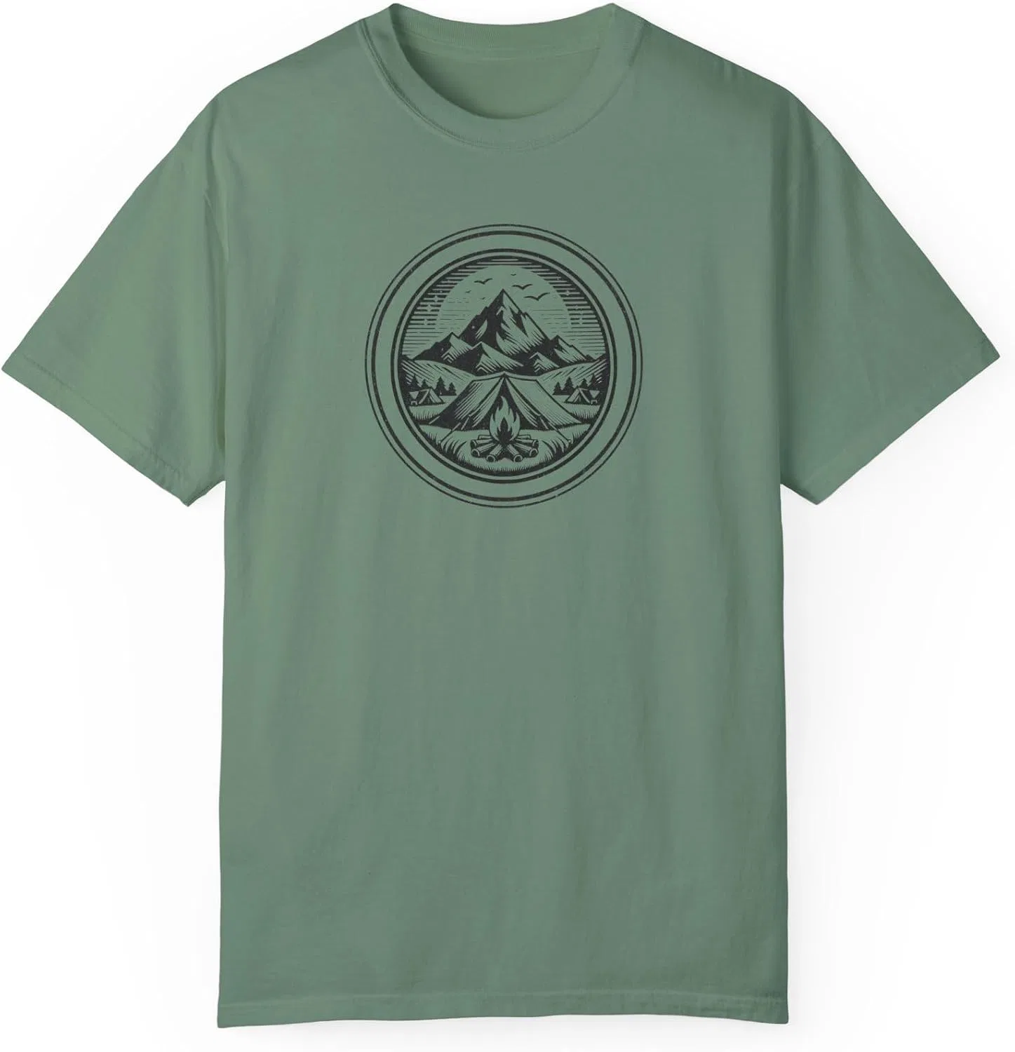 Мужская футболка с графическим принтом гор и леса Comfort Colors, Light Green
