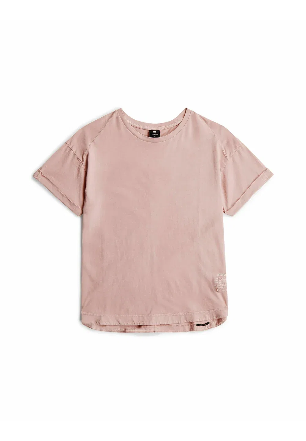 Футболка с подвернутыми штанинами для девочек - базовая футболка G-Star, Burnished Lilac — фото 4