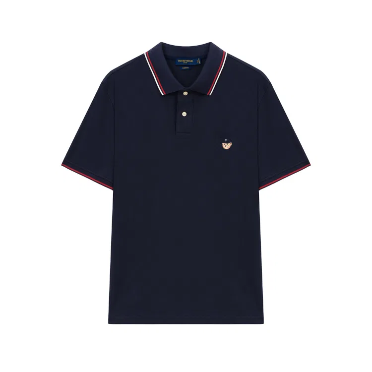 Детское поло с принтом Cooling Style-Basic Bear Head Teenie Weenie Men, Haze Blue