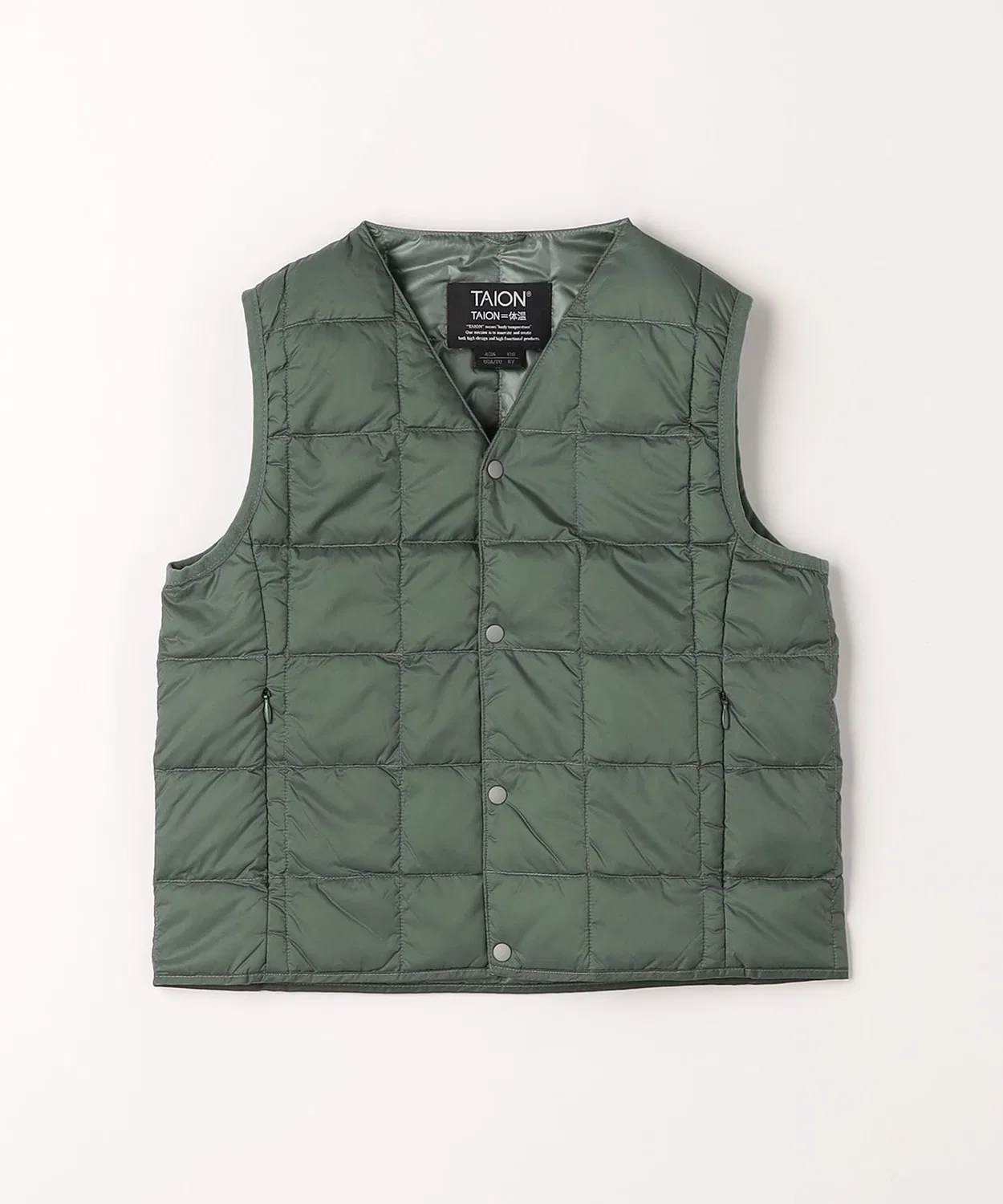 Детский жилет с V-образным вырезом, стеганый, Inner Down Vest TAION, Mocha — фото 3